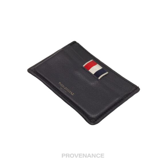 🔴 Thom Browne Card Holder Wallet - Black Pebbled Leather - Picture 3 of 6